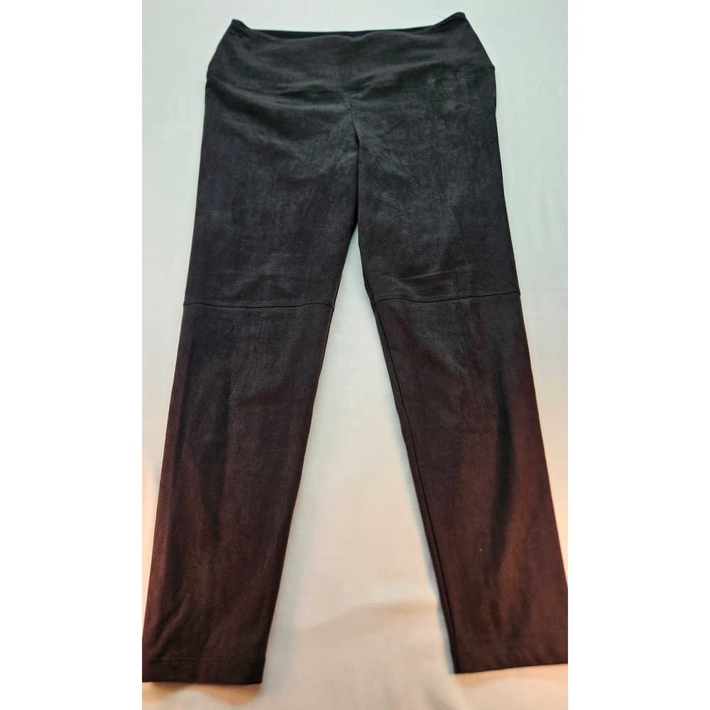 Lysse Black Faux Suede Leggings High Waist Control Top Style 1901 Women Large